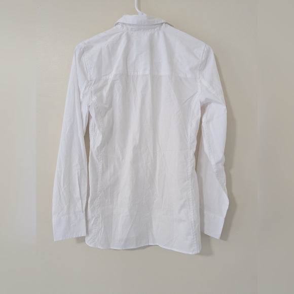 J.Crew Wren Slim Shirt Stretch Cotton Poplin White Classic Minimalist US 0 NWT - Picture 2 of 6